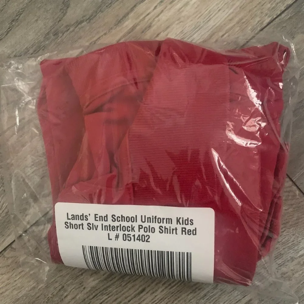 NWT LANDS' END SCHOOL UNIFORM KIDS SHORT SLEEVE INTERLOCK POLO SHIRT LARGE 14-16